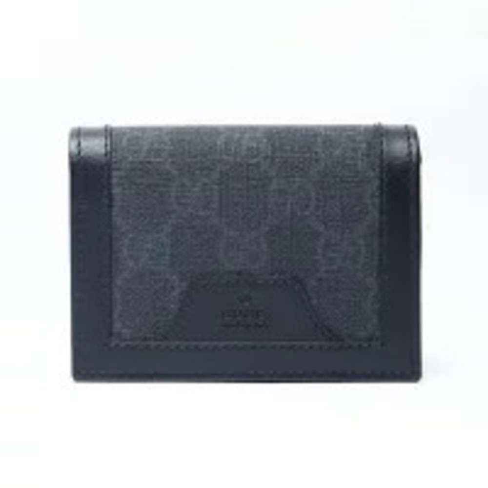 Gucci GG Supreme Leather Card Case Wallet Black